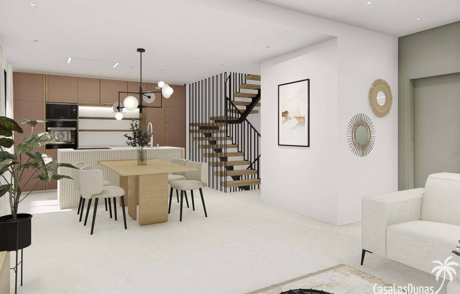 Diese wunderschönen Doppelhaushälften befinden sich in einem Dorf in der Nähe der Urbanisation La Marina, nur 7 Kilometer von den weitläufigen Sandst