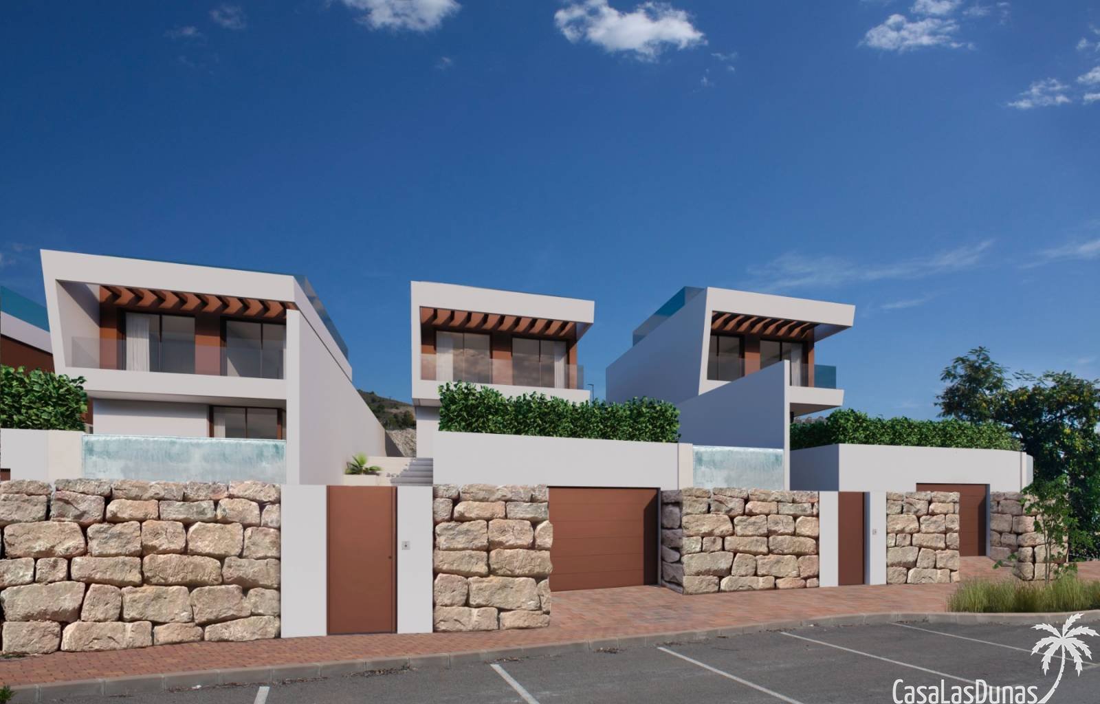  Diese prächtigen modernen Villen mit Blick auf die Bucht von Benidorm werden im lebhaften Viertel Finestrat gebaut. Das Standardhaus verfügt über 3 S