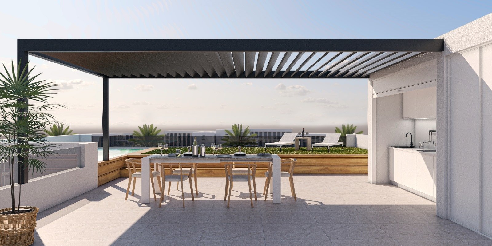 In der charmanten Gegend von Las Esperanzas gelegen, bietet diese exklusive Sammlung von Bungalows einen einzigartigen Lebensstil nur 2 km vom Meer e