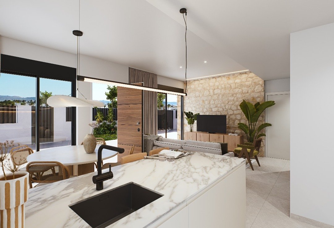  In der charmanten Stadt Torre-Pacheco gelegen, bietet dieses exklusive freistehende Chalet eine perfekte Kombination aus Komfort und Modernität. Mit 